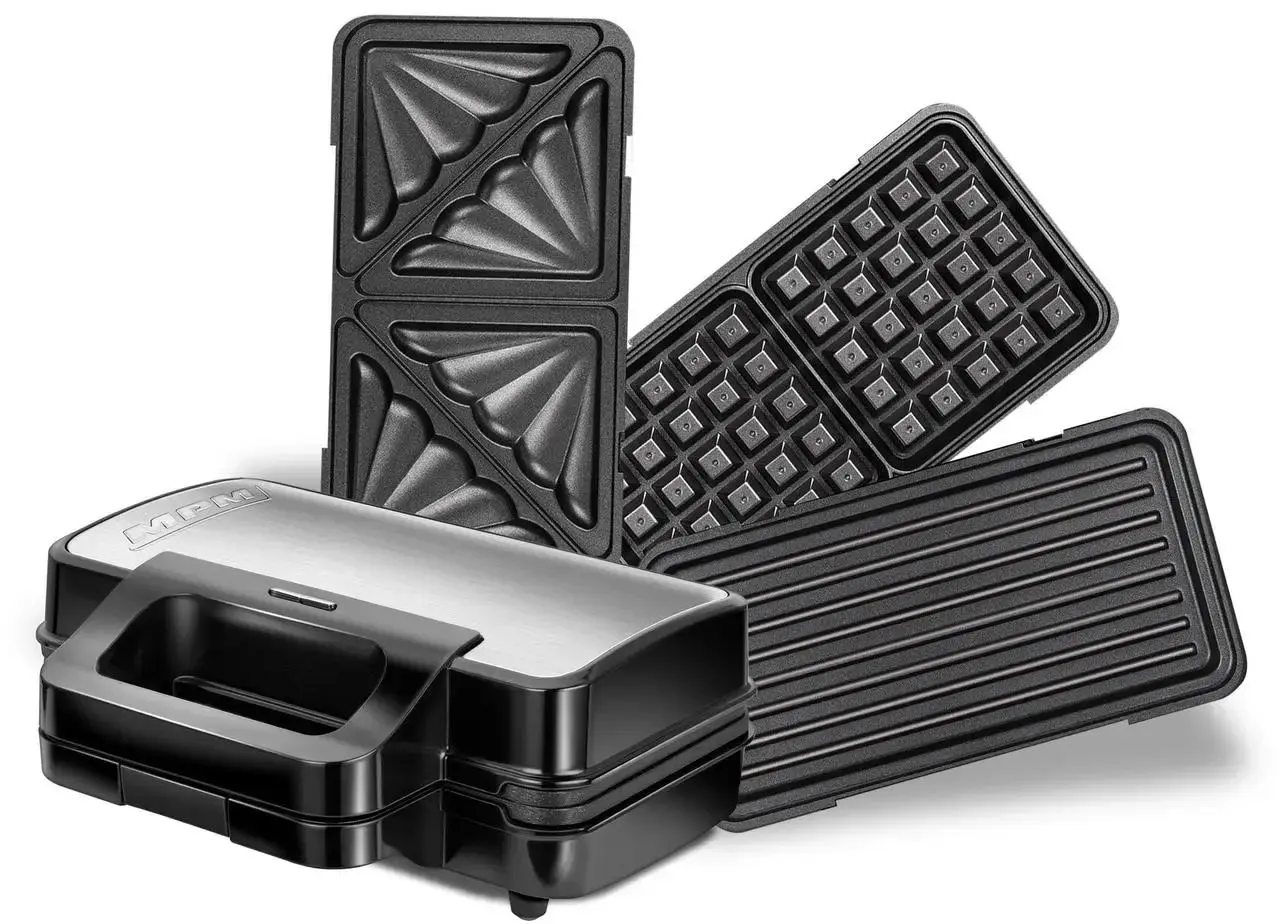 Сэндвичница 3в1 MPM MOP-43M (Black/Inox)