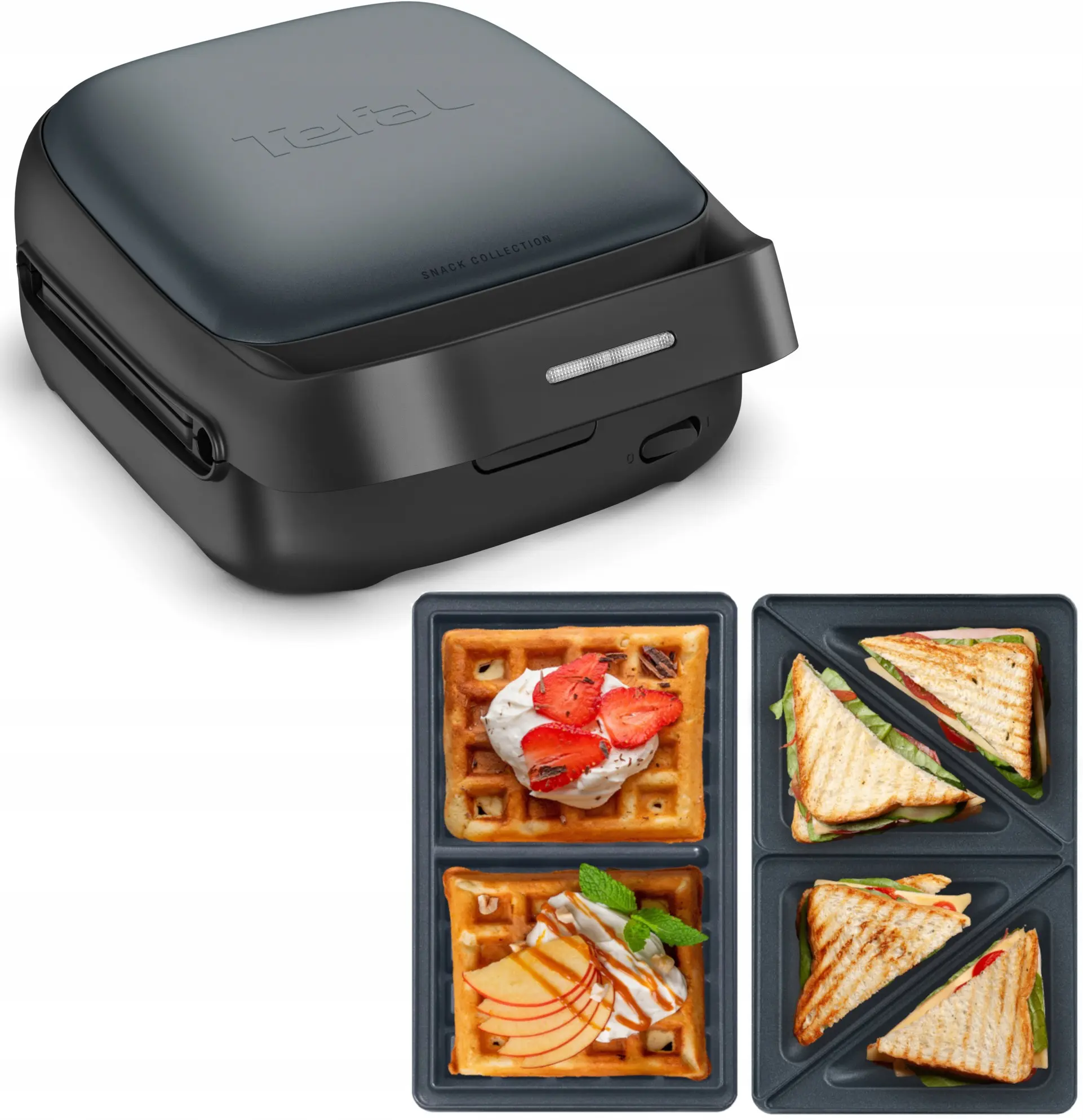 Aparat de facut sadwich-uri Tefal Snack Collection SW862BF0 (Black/Dark Green)