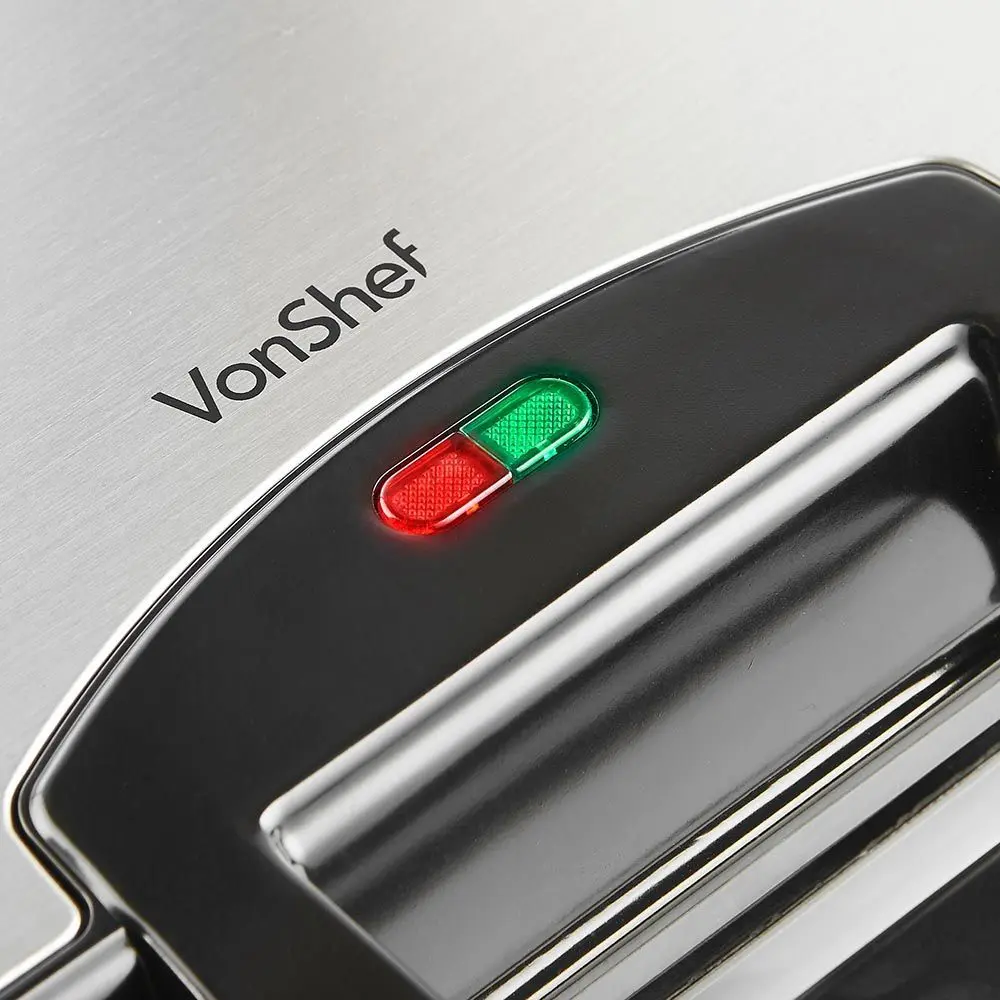 Aparat de facut vafe VonShef 2013307 (Inox/Black)