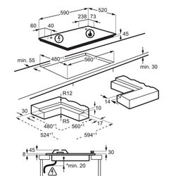 Plita de gaz incorporabila AEG HKB64453NB (Black) Thumb