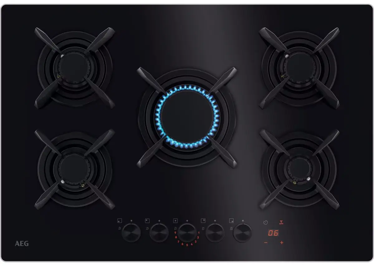 Aragaz incorporabil AEG Flamelight HKB75453NB (Black)