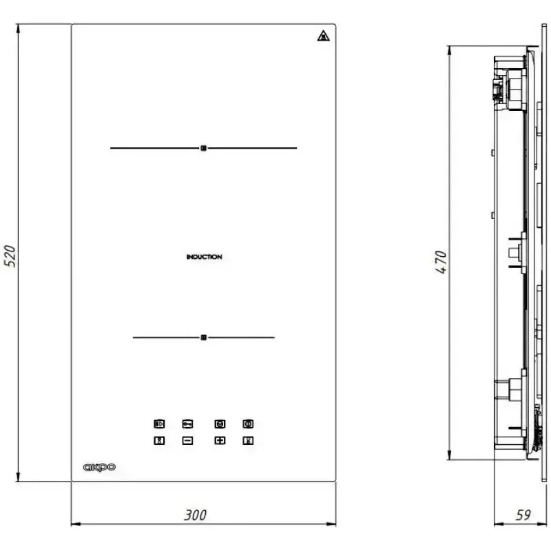 Встраиваемая индукционная варочная панель AKPO PIA 6802 (White) - 5