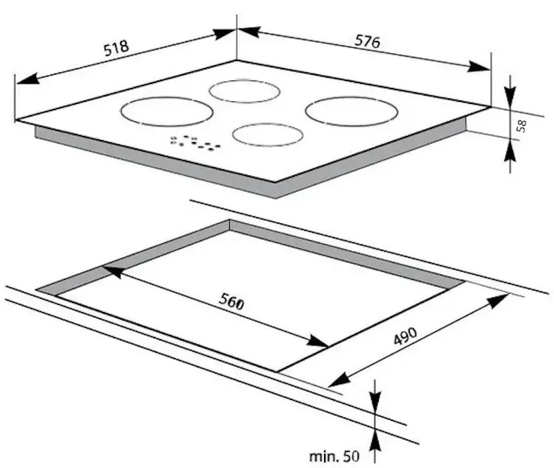 Встраиваемая индукционная варочная панель Amica PI6501 (Black) - 3