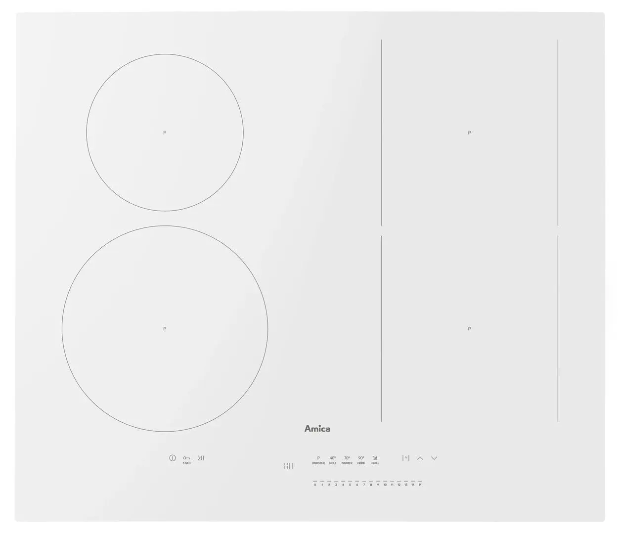 Встраиваемая индукционная варочная панель Amica PIDH6141PHTSUN 3.0 (White)