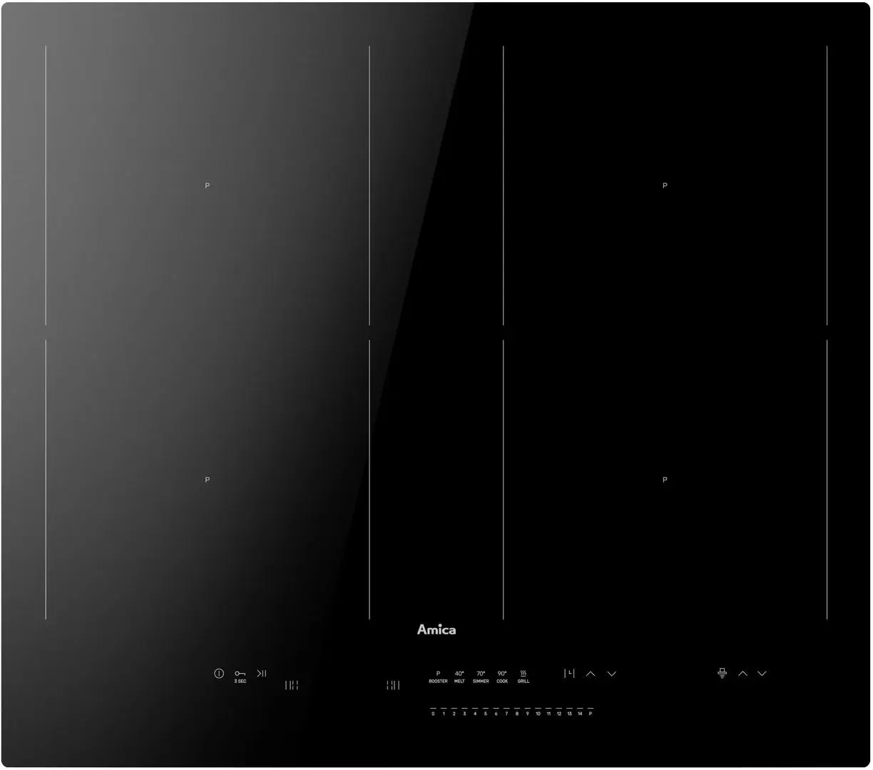 Plita incorporabila cu inductie Amica PIH6542PHTSUN 3.0 (Black)
