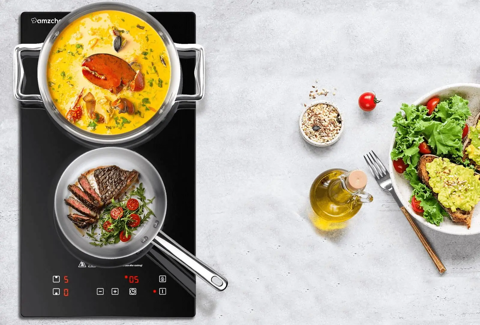 Встраиваемая индукционная варочная панель Amzchef IRC119 (Black) - 3