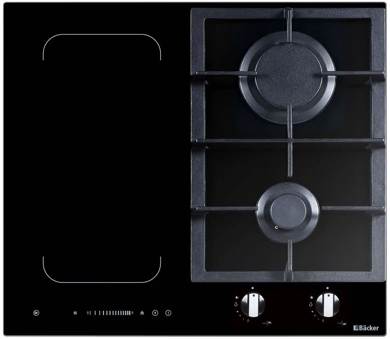 Встраиваемая комбинированная варочная панель Backer HMB-622IND9FLEX (Black)