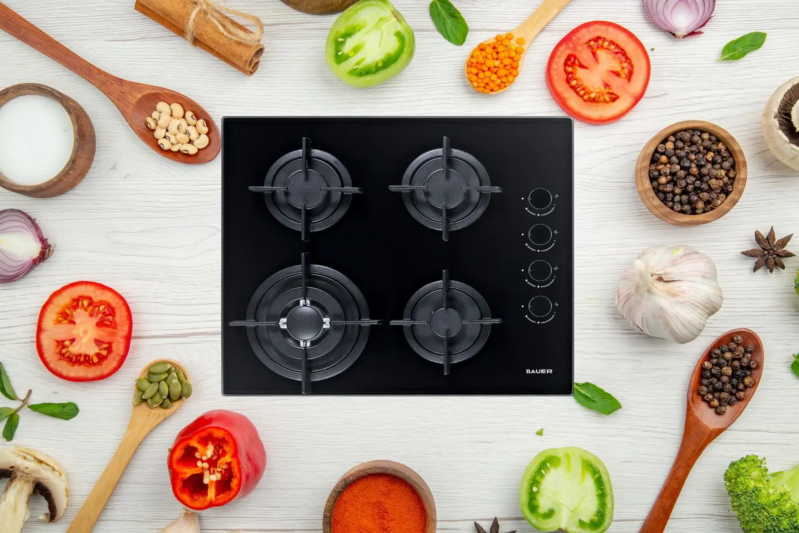 Aragaz incorporabil Bauer GH-604 BG05 (Black)