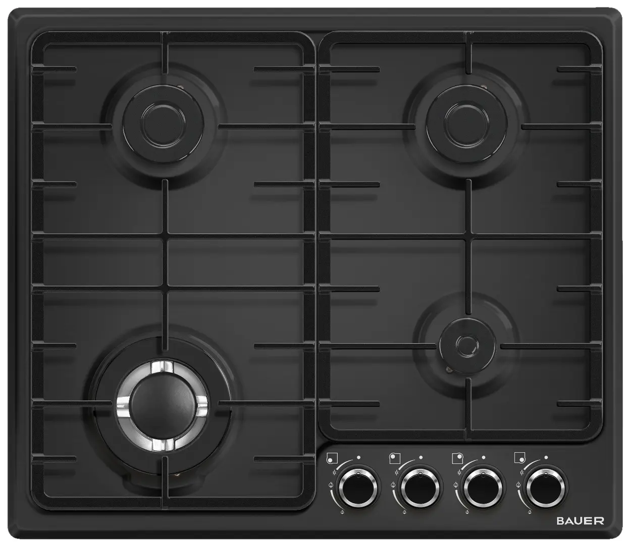 Встраиваемая газовая варочная панель Bauer OM 640VT1CFMB (Black)