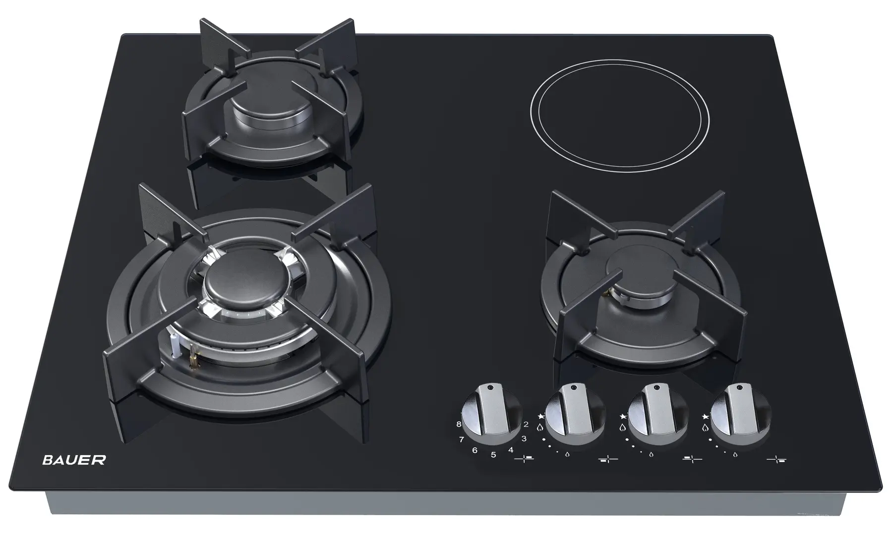 Aragaz incorporabil combinat Bauer PRG 6041EG-A (Black)