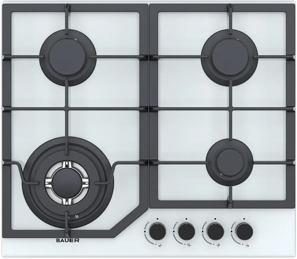 Встраиваемая варочная газовая панель Bauer GH-604BG02-RW (White)