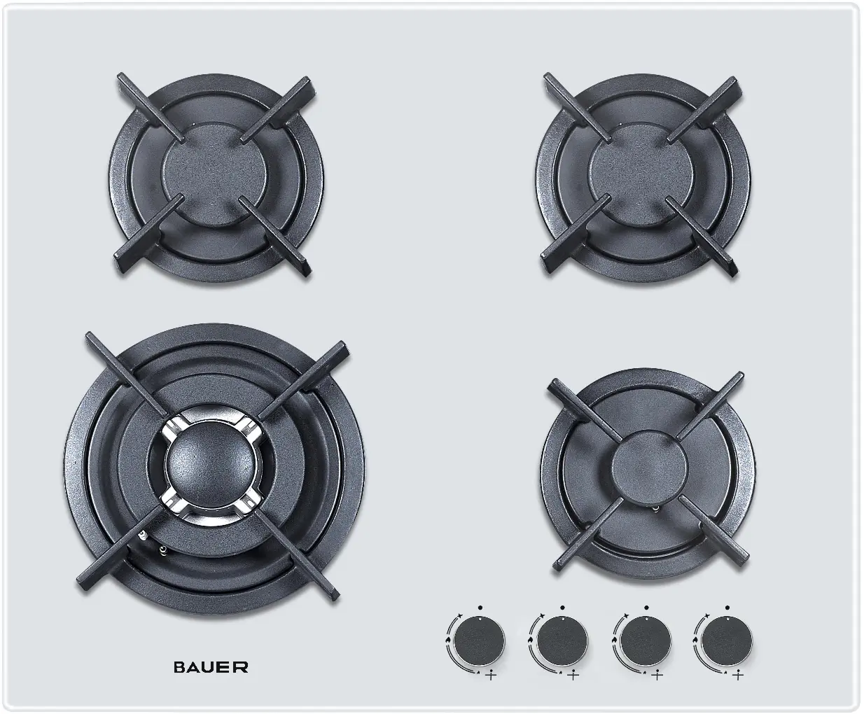 Plita incorporabila pe gaz Bauer GH-604BG04W (White)