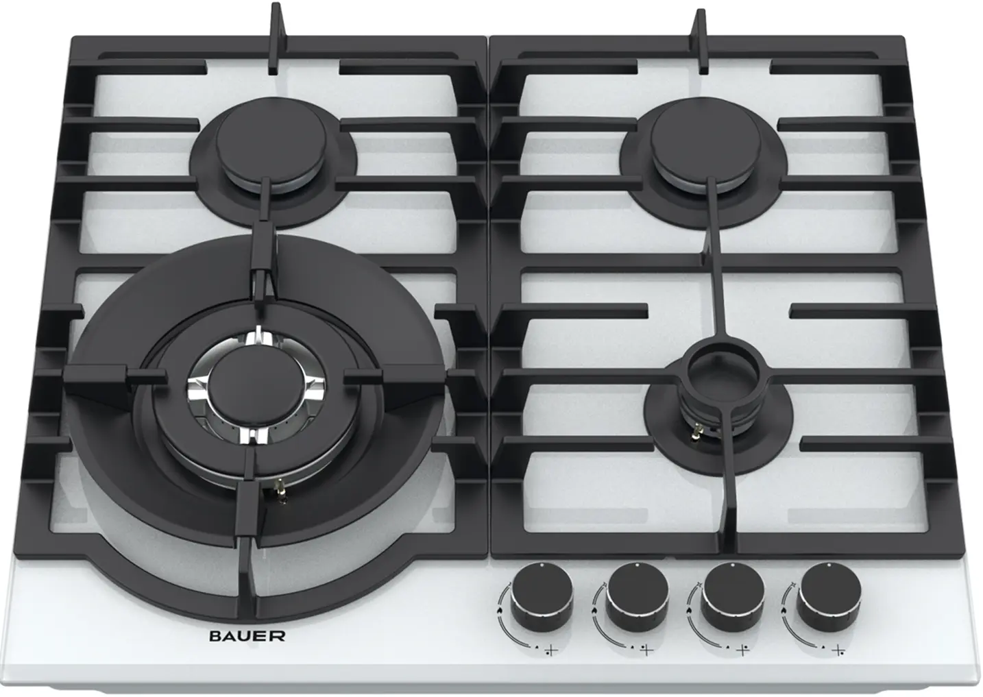 Встраиваемая варочная газовая панель Bauer GH-604BG07W (White/Black) - 2