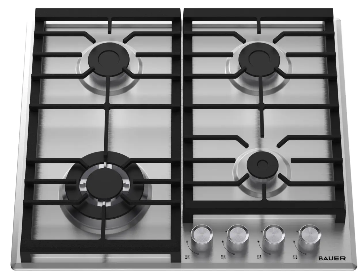 Встраиваемая варочная газовая панель Bauer Nirvana 6L4GT FFD IX (Silver) - 2