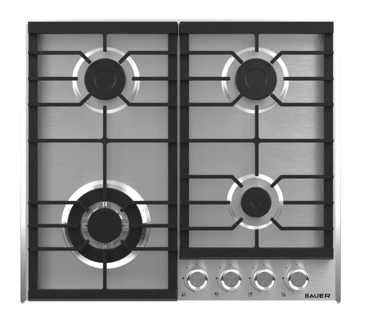 Встраиваемая варочная газовая панель Bauer Nirvana 6L4GT FFD IX (Silver)