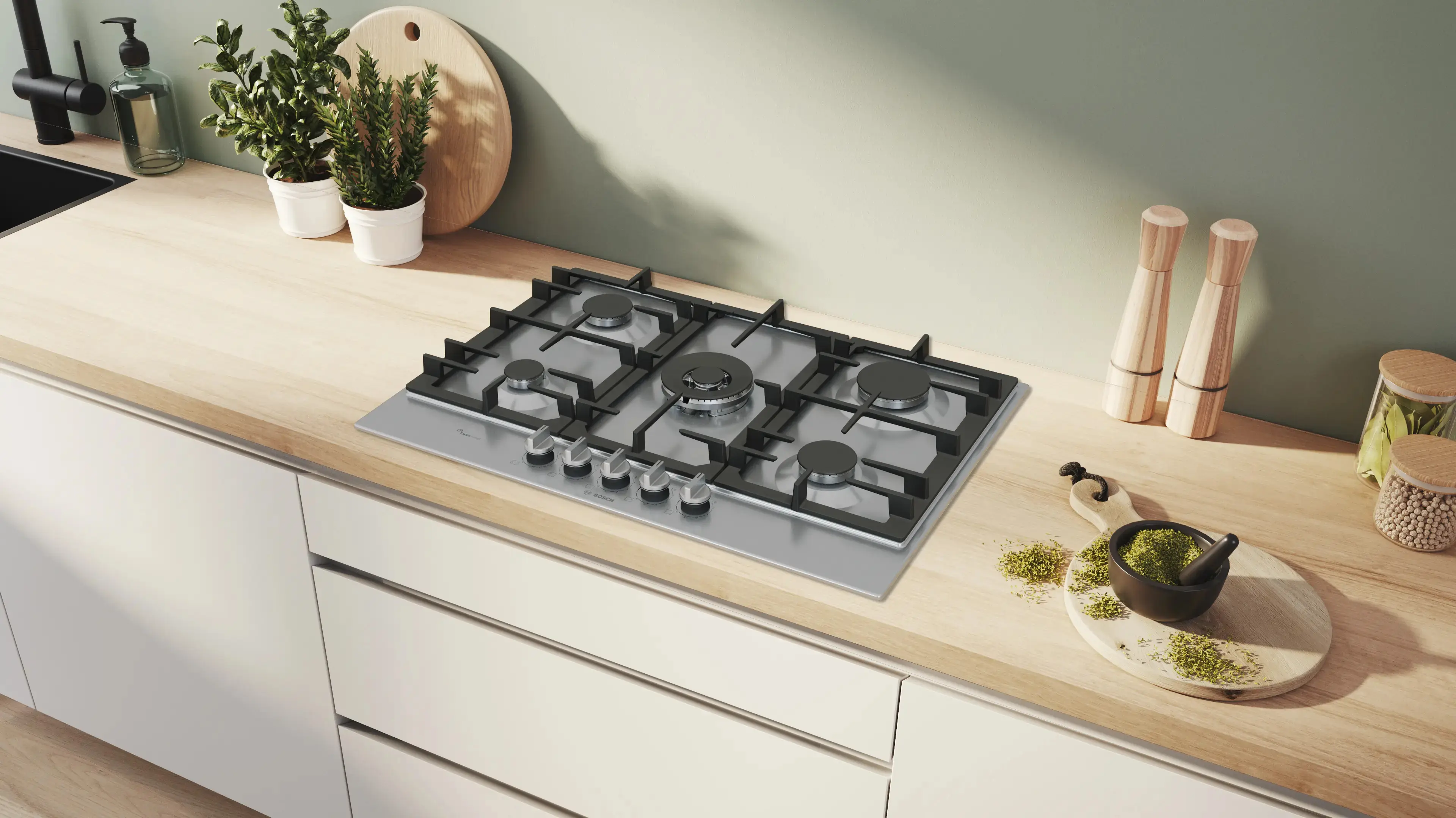 Встраиваемая газовая варочная панель Bosch PCQ7A5I90 (Inox) - 2