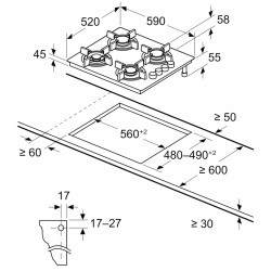 Встраиваемая газовая варочная панель Bosch POP6B6K30 (Black) Thumb