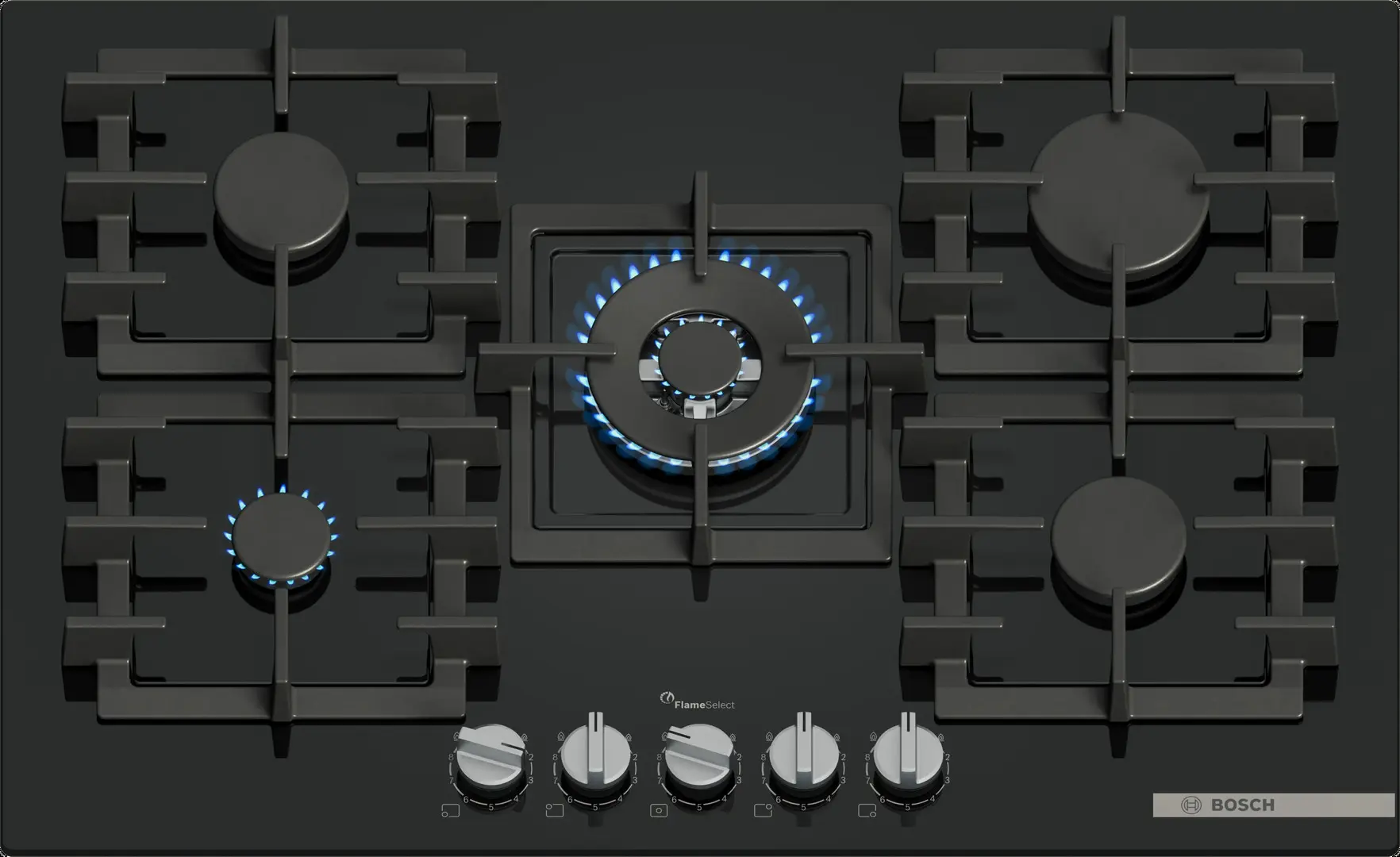 Plita incorporabila pe gaz Bosch PPQ7A6I40 (Black)