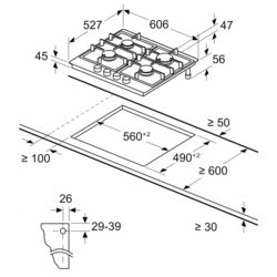 Aragaz incorporabil Bosch PRP6A6N70 (Black) Thumb