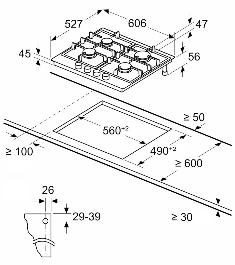 Aragaz incorporabil Bosch PRP6A6N70 (Black) - 6
