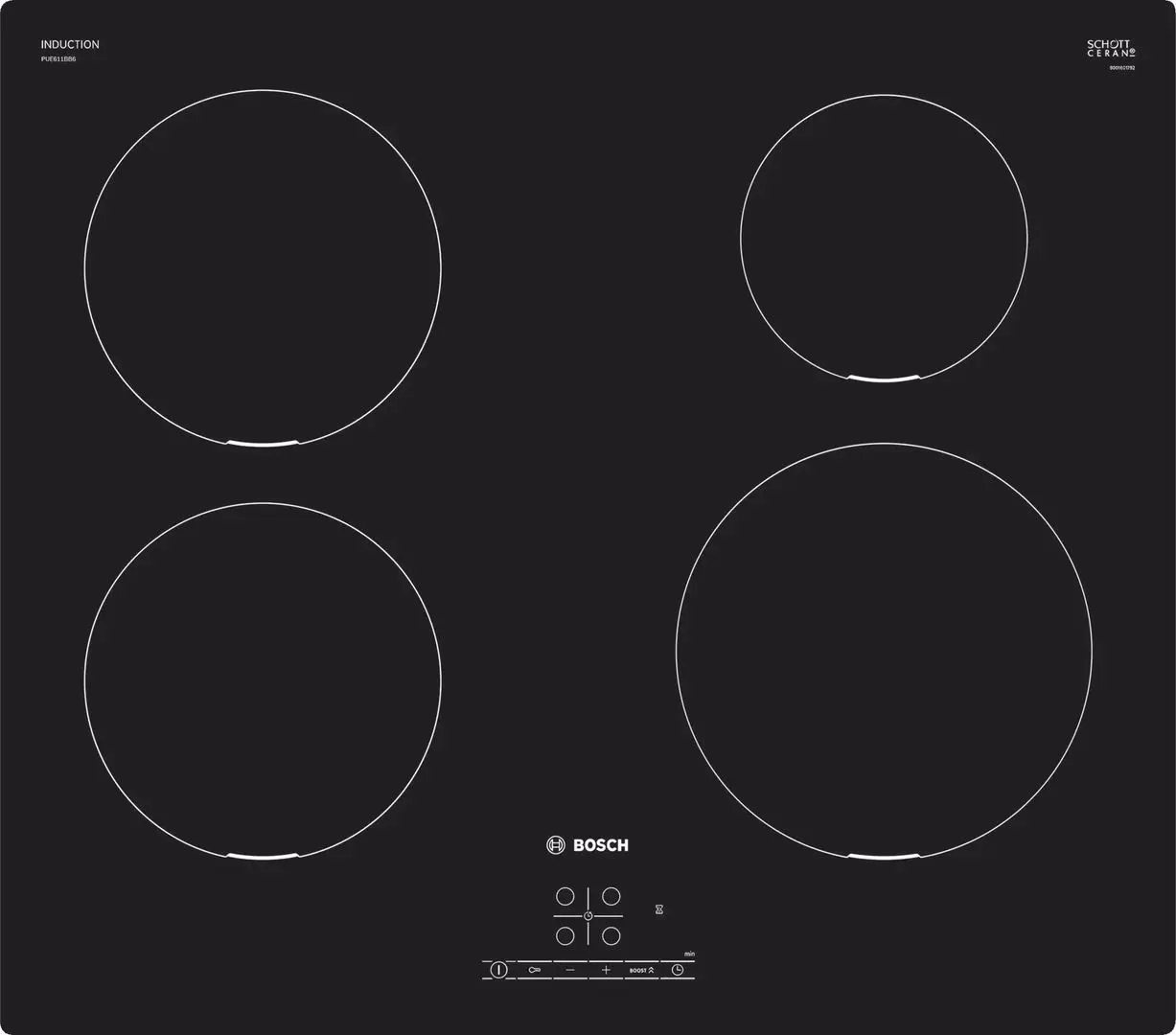 Plita incorporabila cu inductie Bosch PUE611BB6E (Black)