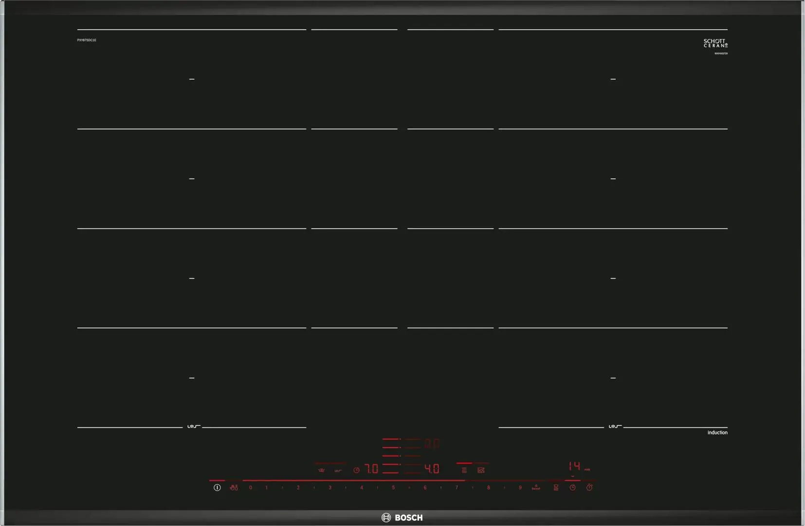 Встраиваемая индукционная варочная панель Bosch PXY875DC1E (Black)