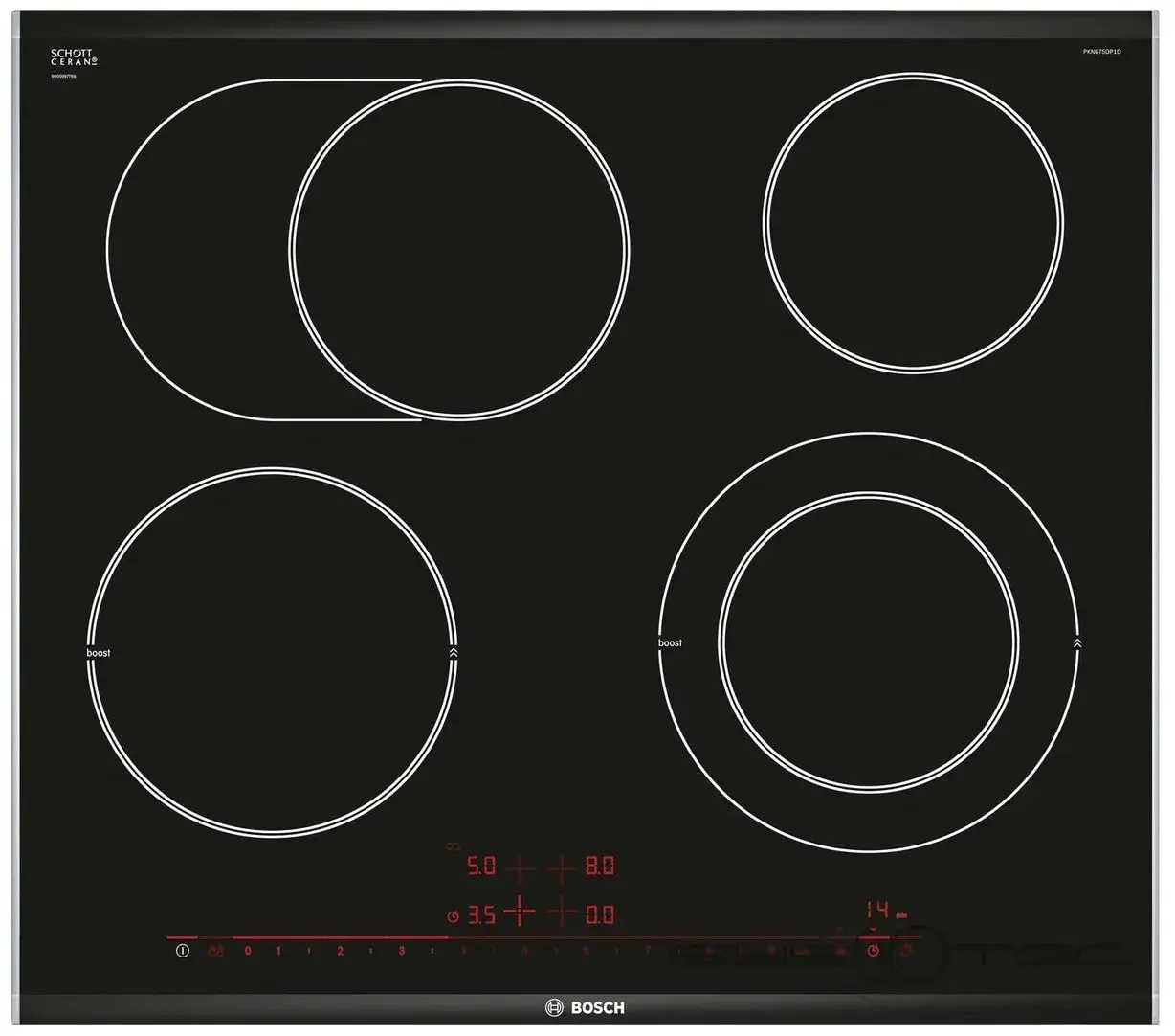Plita electrica incorporabila Bosch PKN675DP1D (Black)