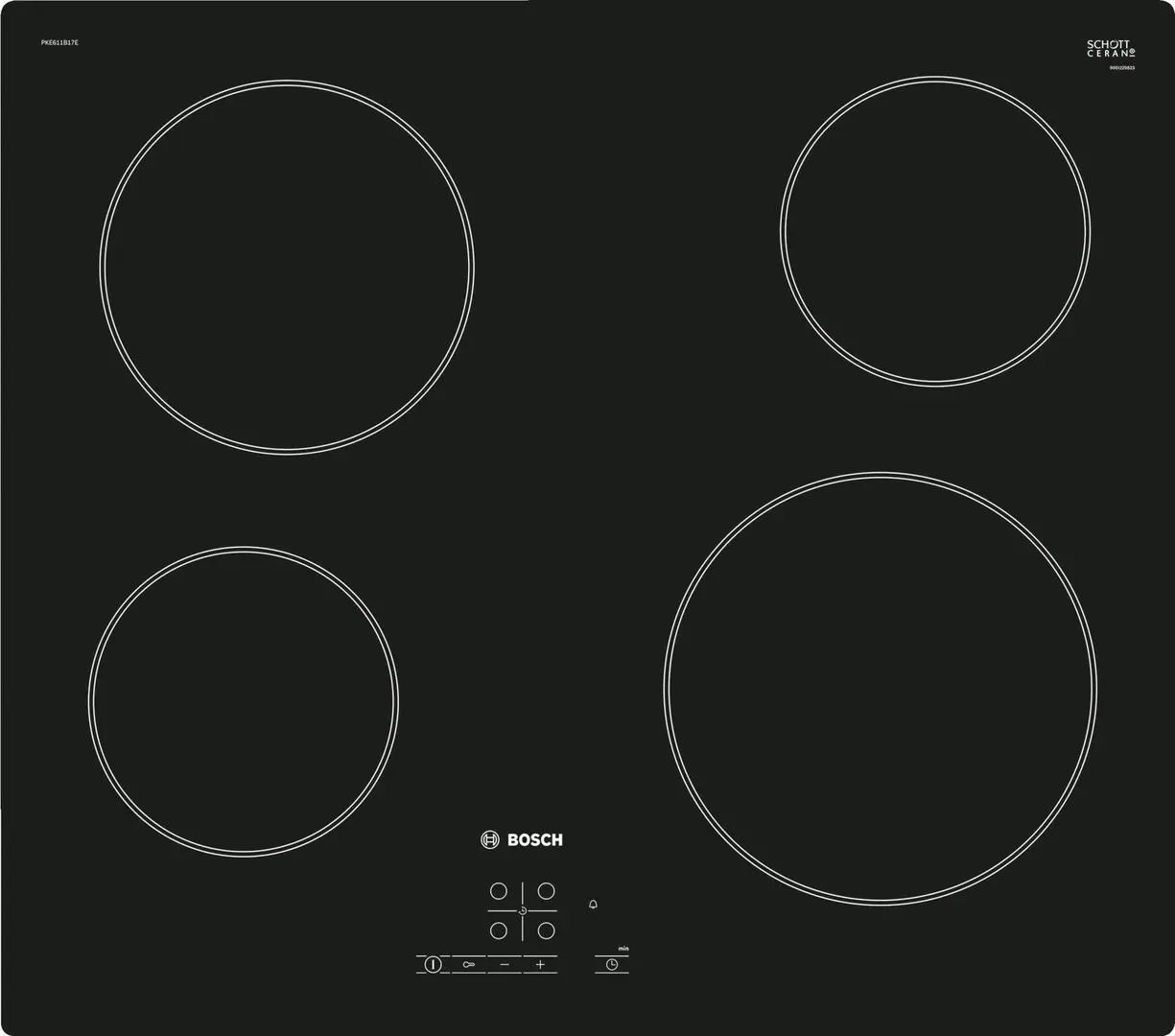 Встраиваемая варочная электрическая панель Bosch PKE611B17E (Black)