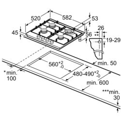 Aragaz incorporabil Bosch PGH6B5B90 (Inox) Thumb