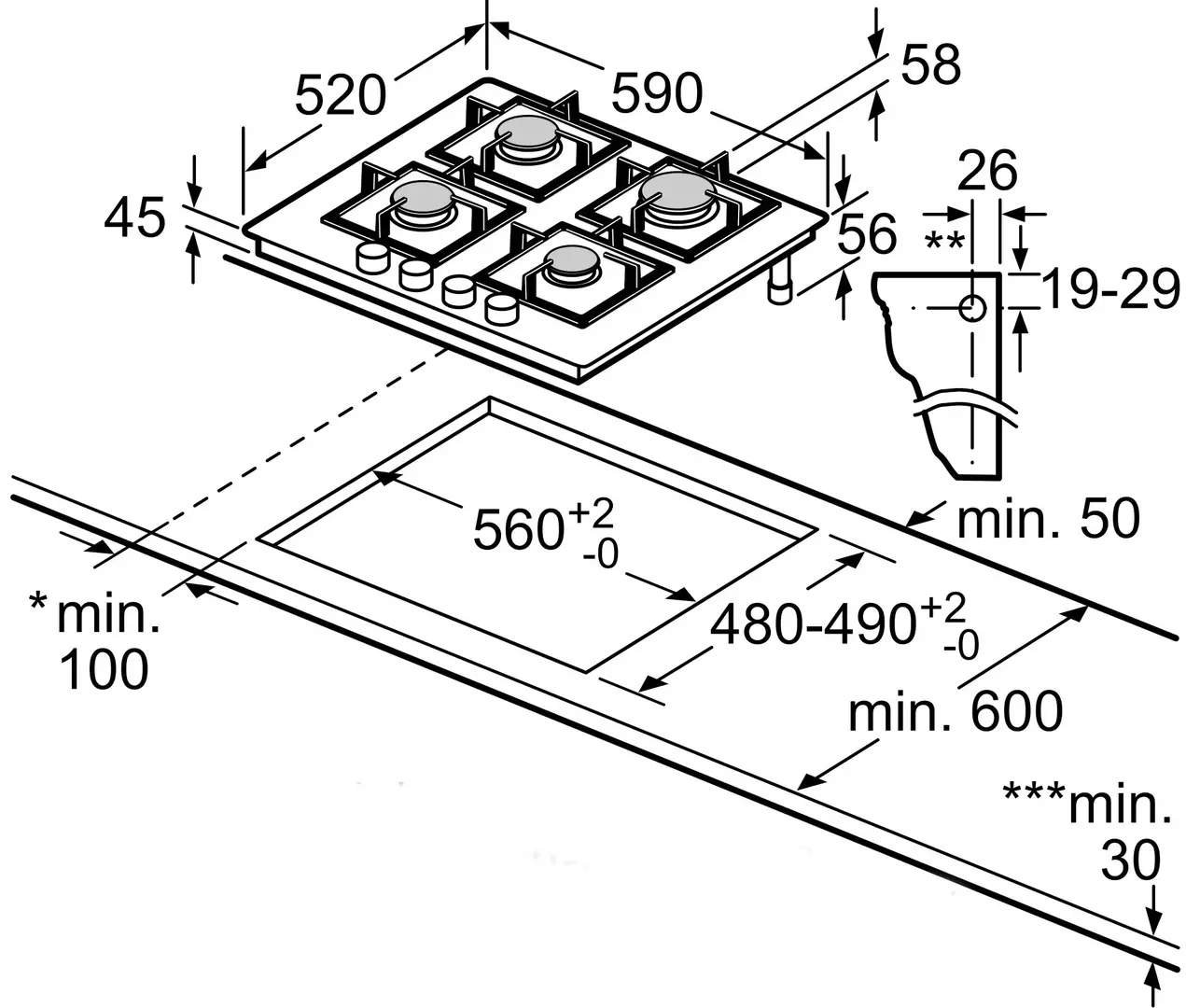 Aragaz incorporabil Bosch PPP6A2I40 (White)