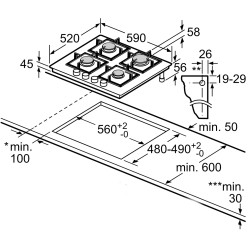 Aragaz incorporabil Bosch PPP6A6I40 (Black) Thumb