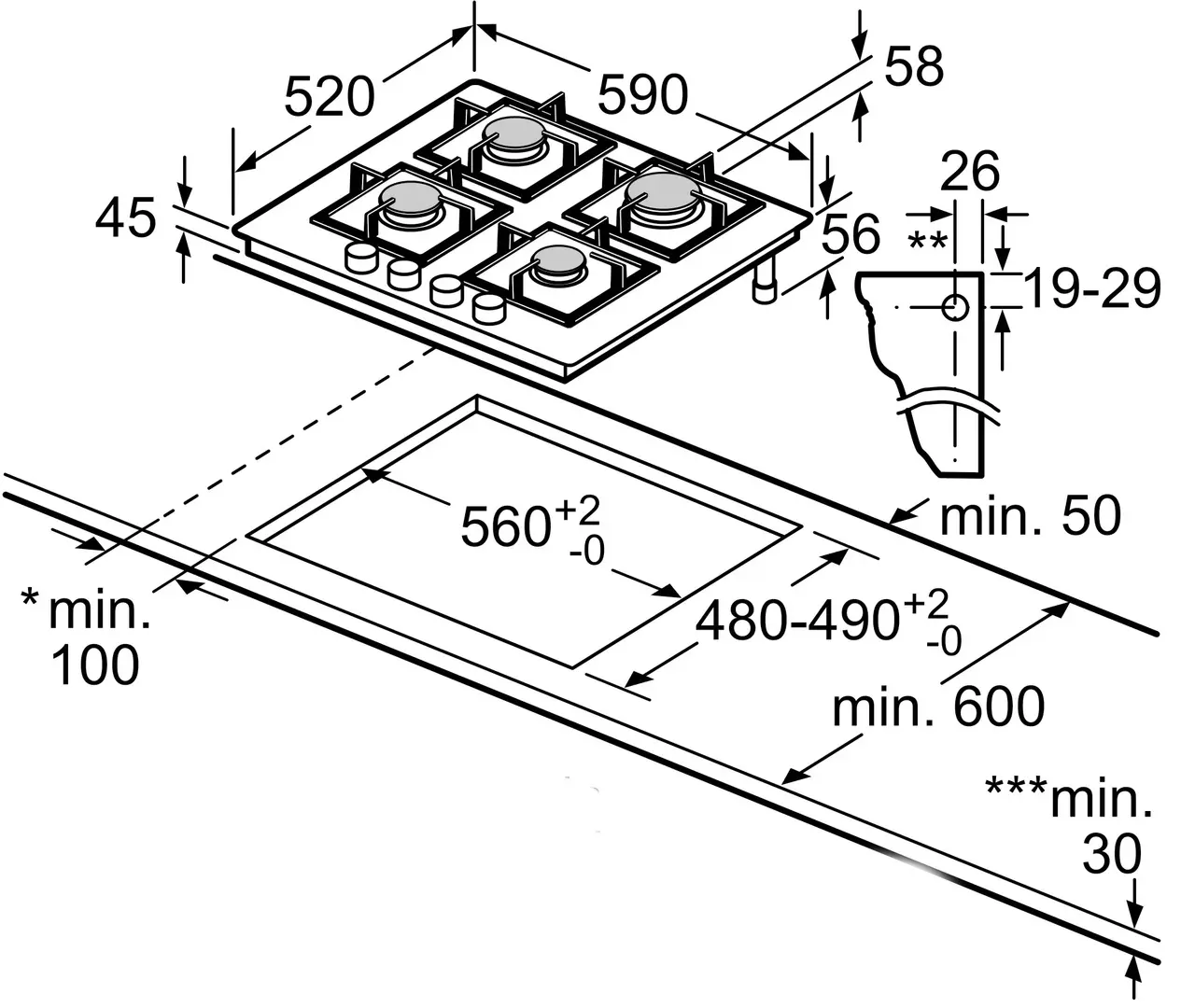 Aragaz incorporabil Bosch PPP6A6I40 (Black)