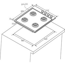Aragaz incorporabil Candy CHG6LX (Inox) Thumb