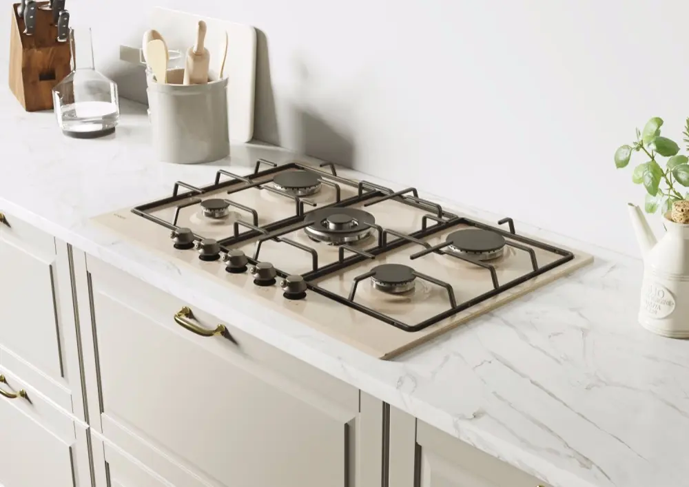 Plita incorporabila pe gaz Candy Classic CHW7AV4WGT (Gold) - 3