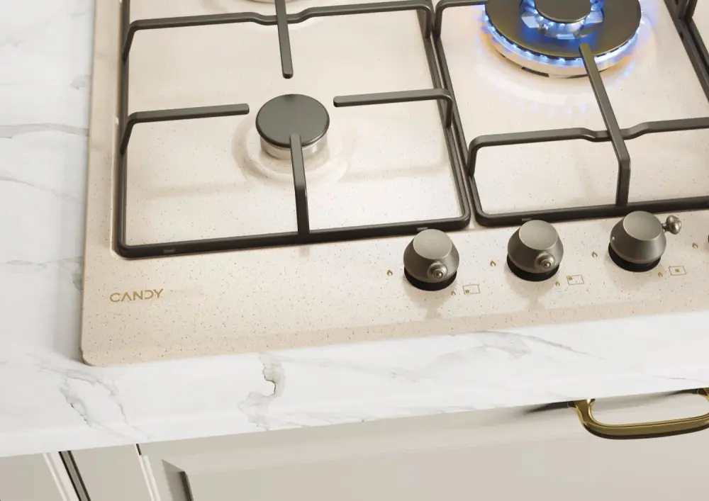 Plita incorporabila pe gaz Candy Classic CHW7AV4WGT (Gold) - 4