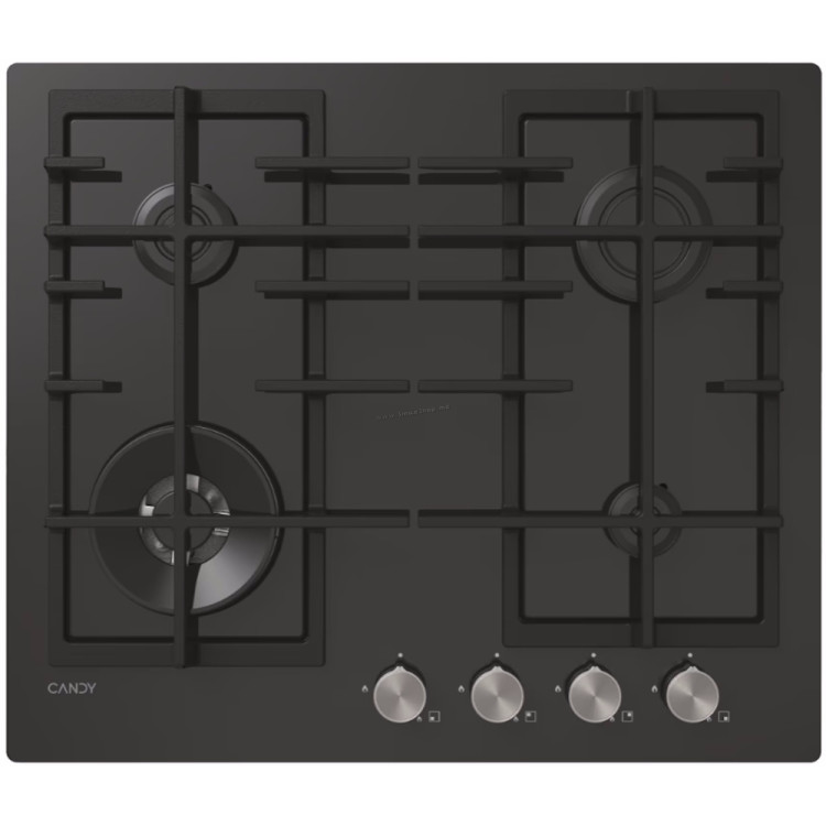Plită încorporabilă pe gaz Candy CVFG6BF4PX Sticlă călită / Black