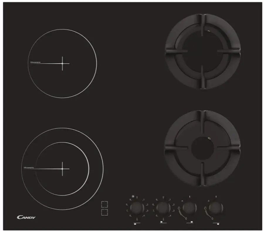 Plita incorporabila combinata Candy Idea CMG2V2BG/1 (Black)