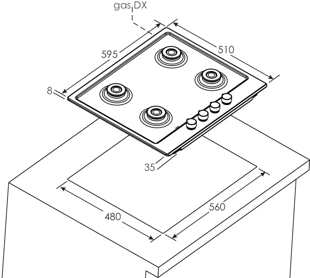 Встраиваемая варочная газовая панель Candy CHG6BF4WPBB (Black)