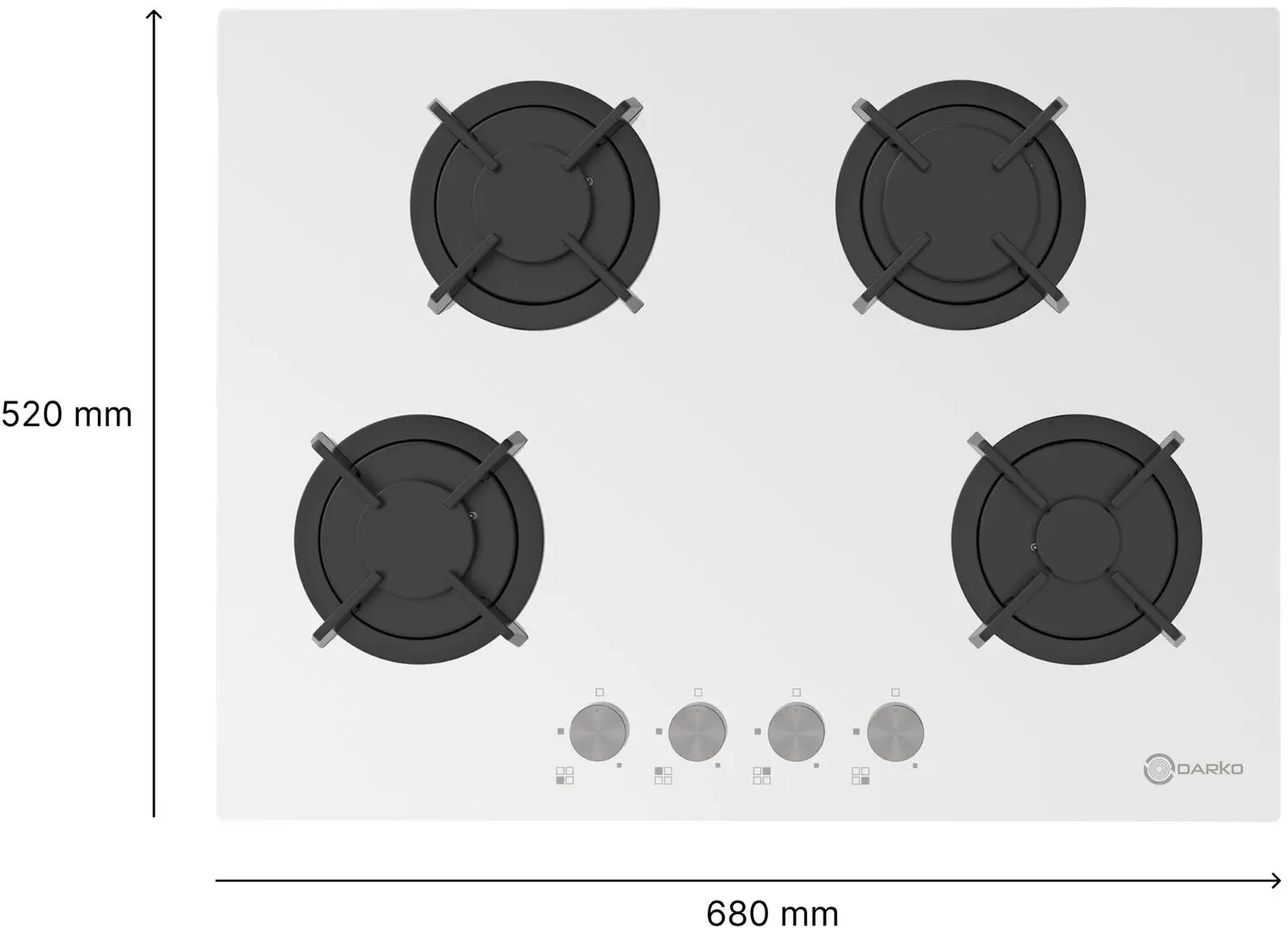 Встраиваемая газовая варочная панель Darko MOG 7120 GGR (Gray)