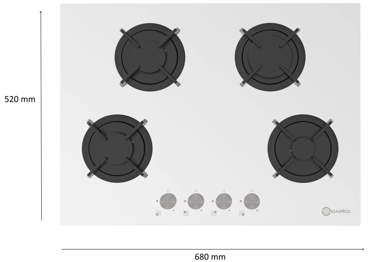 Plita de gaz incorporabila Darko MOG 7120 GWH (White)