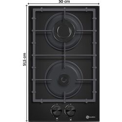 Встраиваемая газовая варочная панель Darko OD 320VE BL GL (Black) Thumb