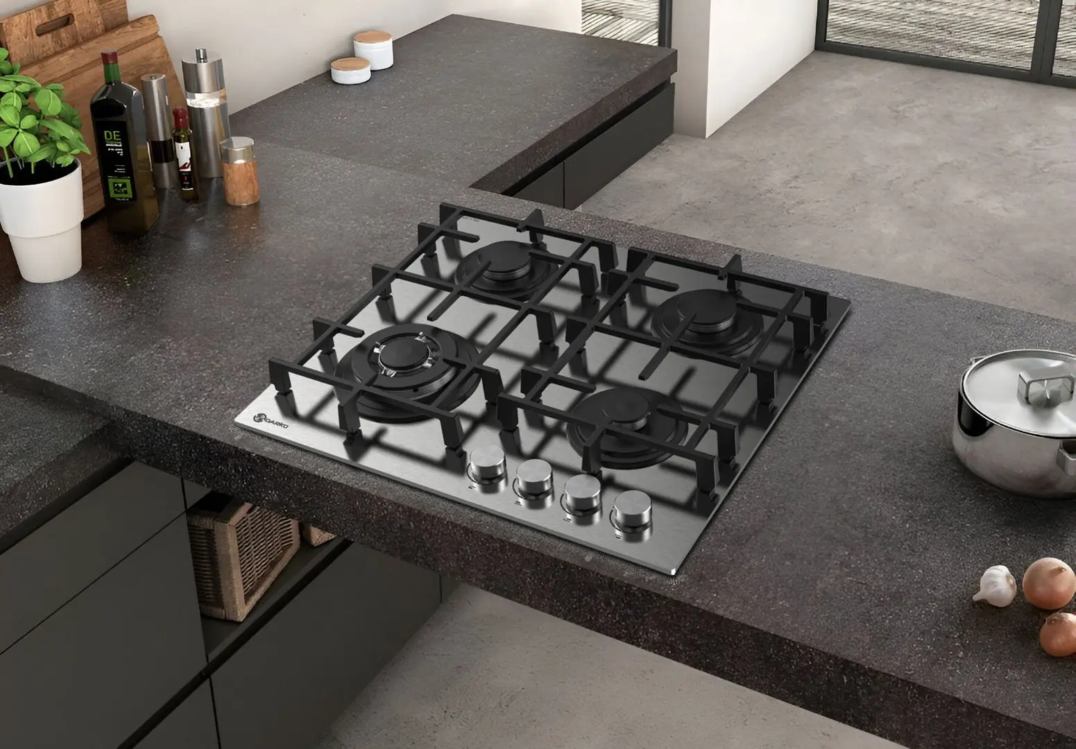 Встраиваемая газовая варочная панель Darko Ragna 605 IX Look Glass (Inox)