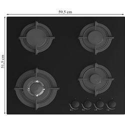 Встраиваемая варочная газовая панель Darko Ego Pro 6L3GT GB (Black) Thumb
