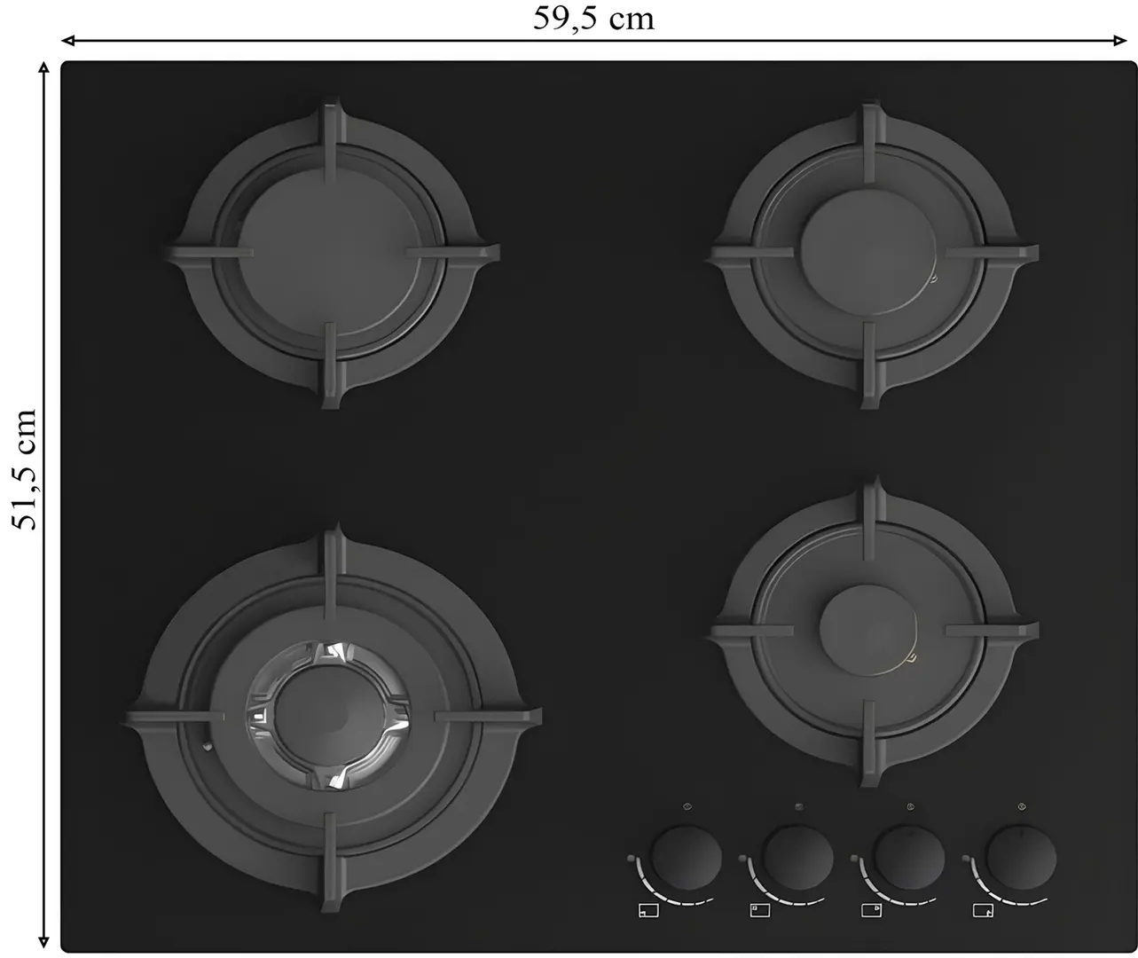 Встраиваемая варочная газовая панель Darko Ego Pro 6L3GT GB (Black)