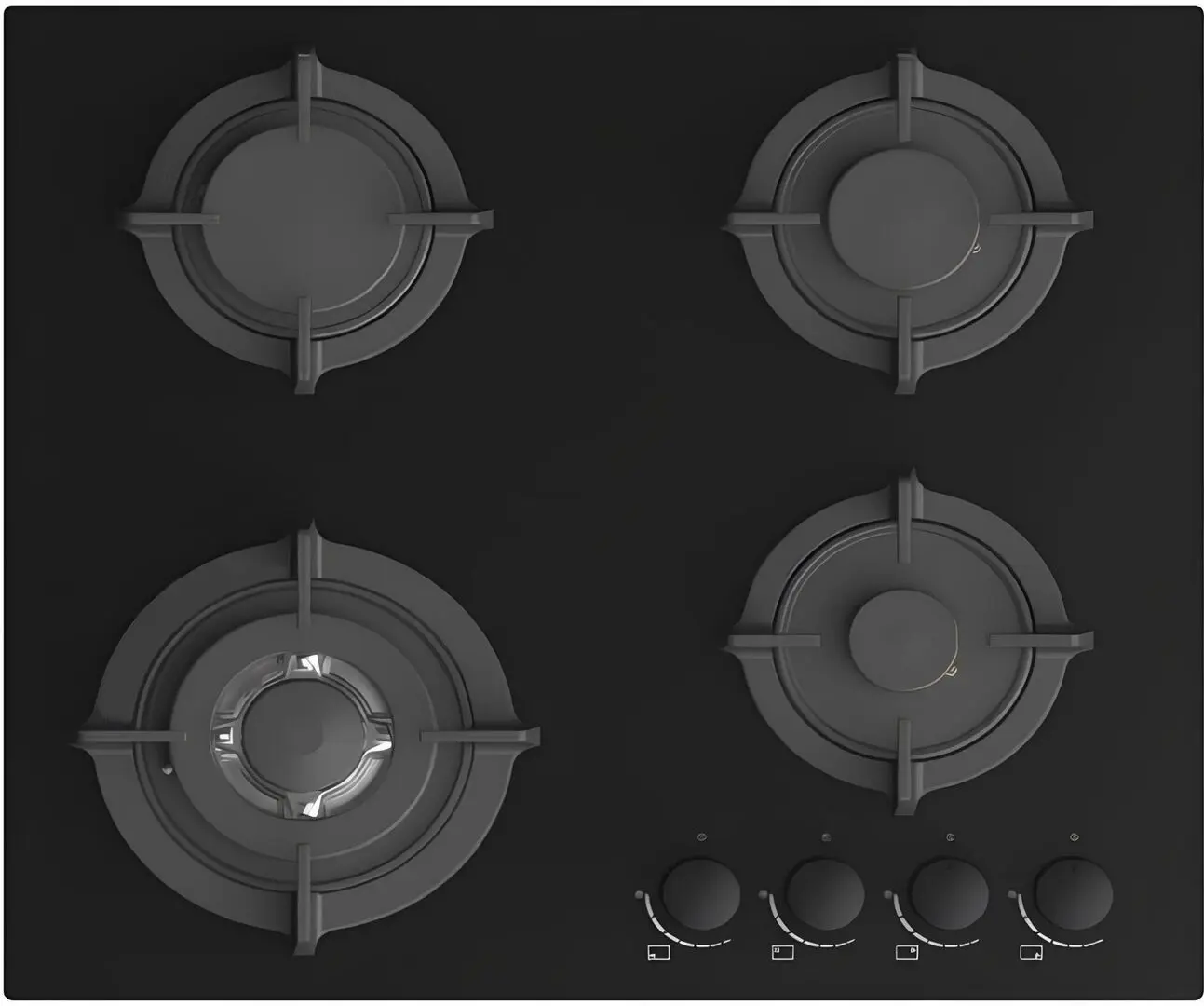 Встраиваемая варочная газовая панель Darko Ego Pro 6L3GT GB (Black)