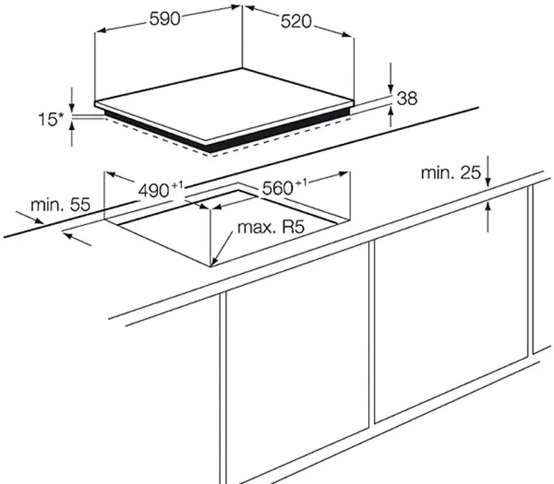 Встраиваемая электрическая варочная панель Electrolux EHF6547FXK (Black) - 2