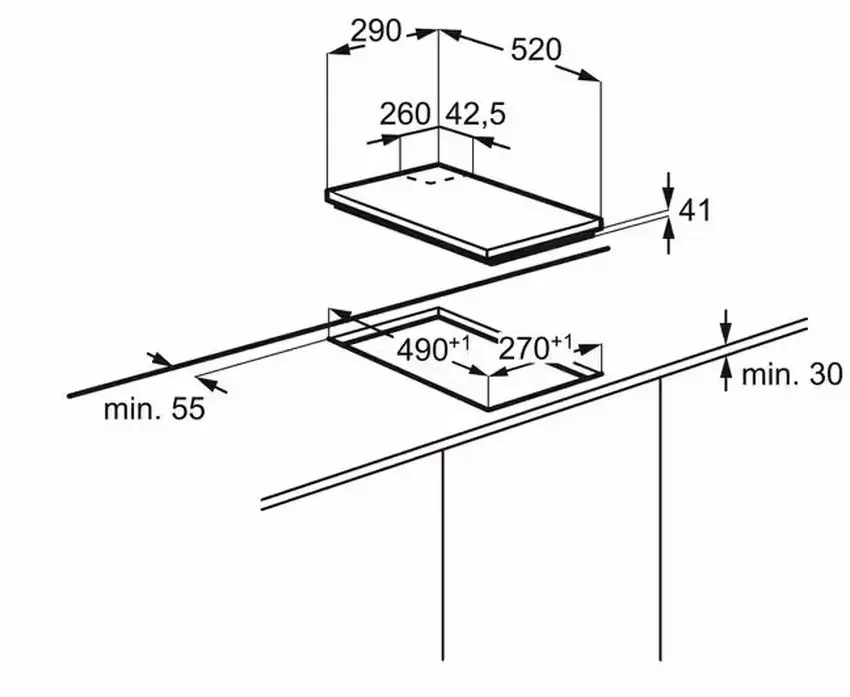 Plita de gaz incorporabila Electrolux EGC3322NVK (Black)