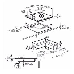Plita incorporabila combinata Electrolux KDI641723K (Black) Thumb