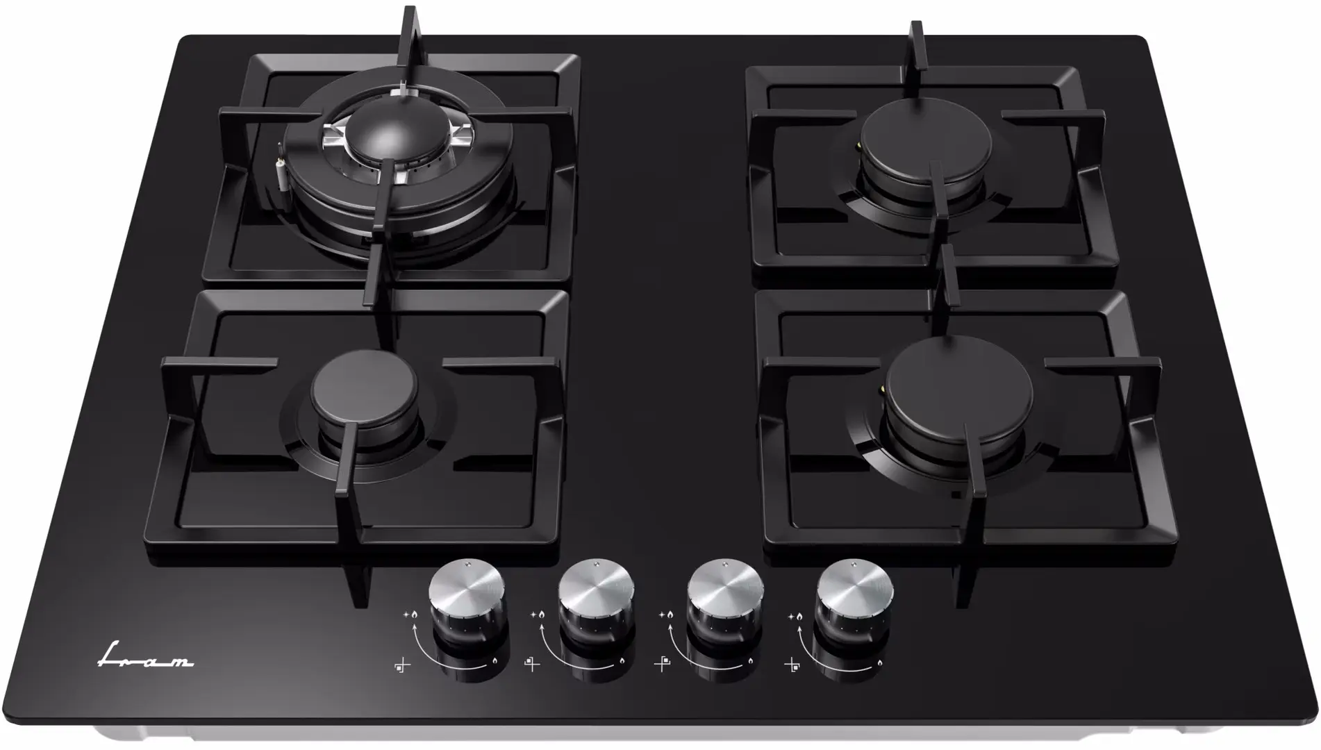 Встраиваемая газовая варочная панель Fram FBH-M4IWF-GBK (Black) - 2