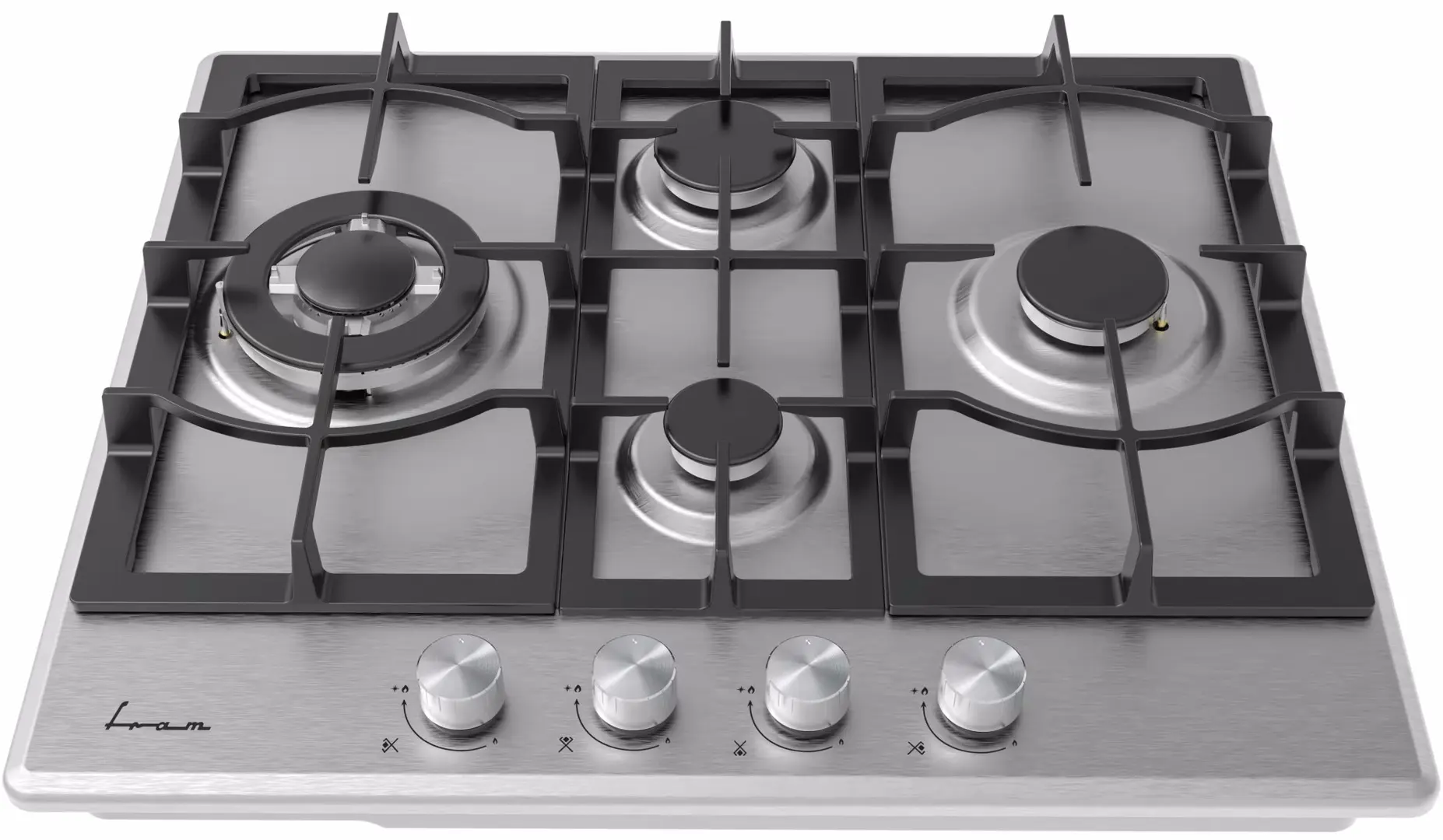 Plita incorporabila pe gaz Fram FBH-M4IWF-SS (Inox)